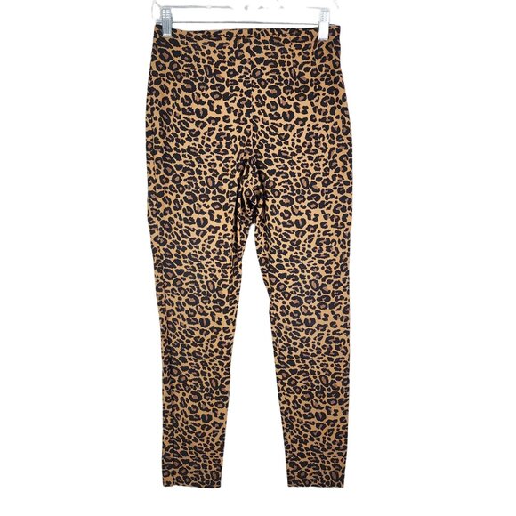 Womens Brown Time And Tru Leopard Animal Print Leggings Pants Size 6 - Picture 1 of 12